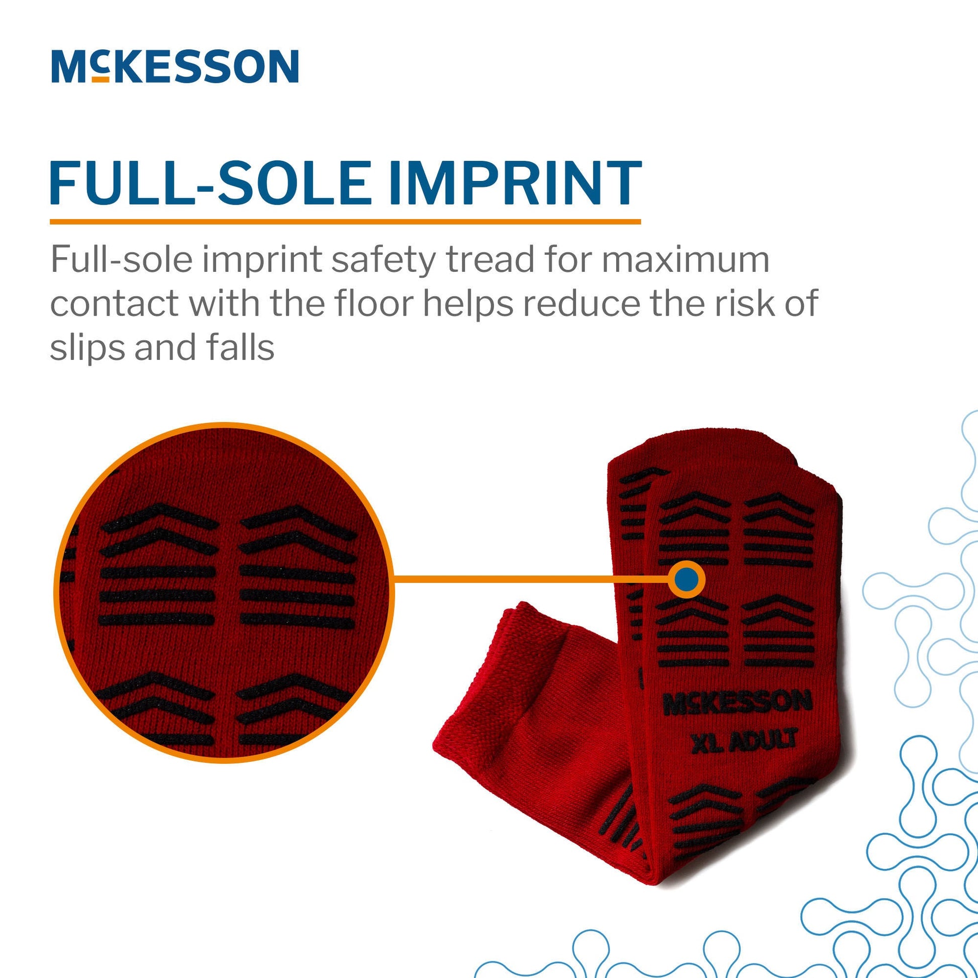 McKesson Slipper Socks, Double Tread, Extra Large, Red