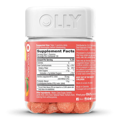 Olly's® Probiotic + Prebiotic for a Balanced Belly, Peach-Flavor Gummies