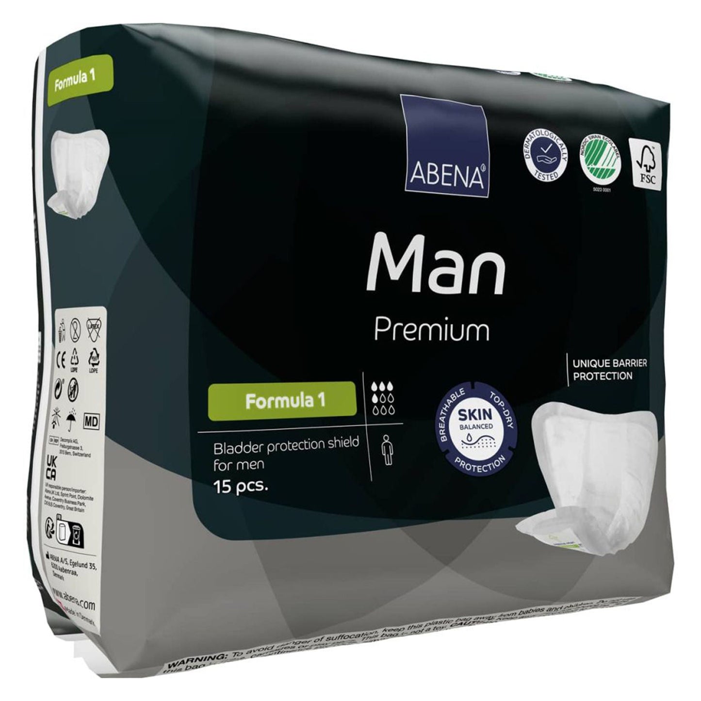 Abena® Man Premium Formula 1 Bladder Control Pad, Light Large