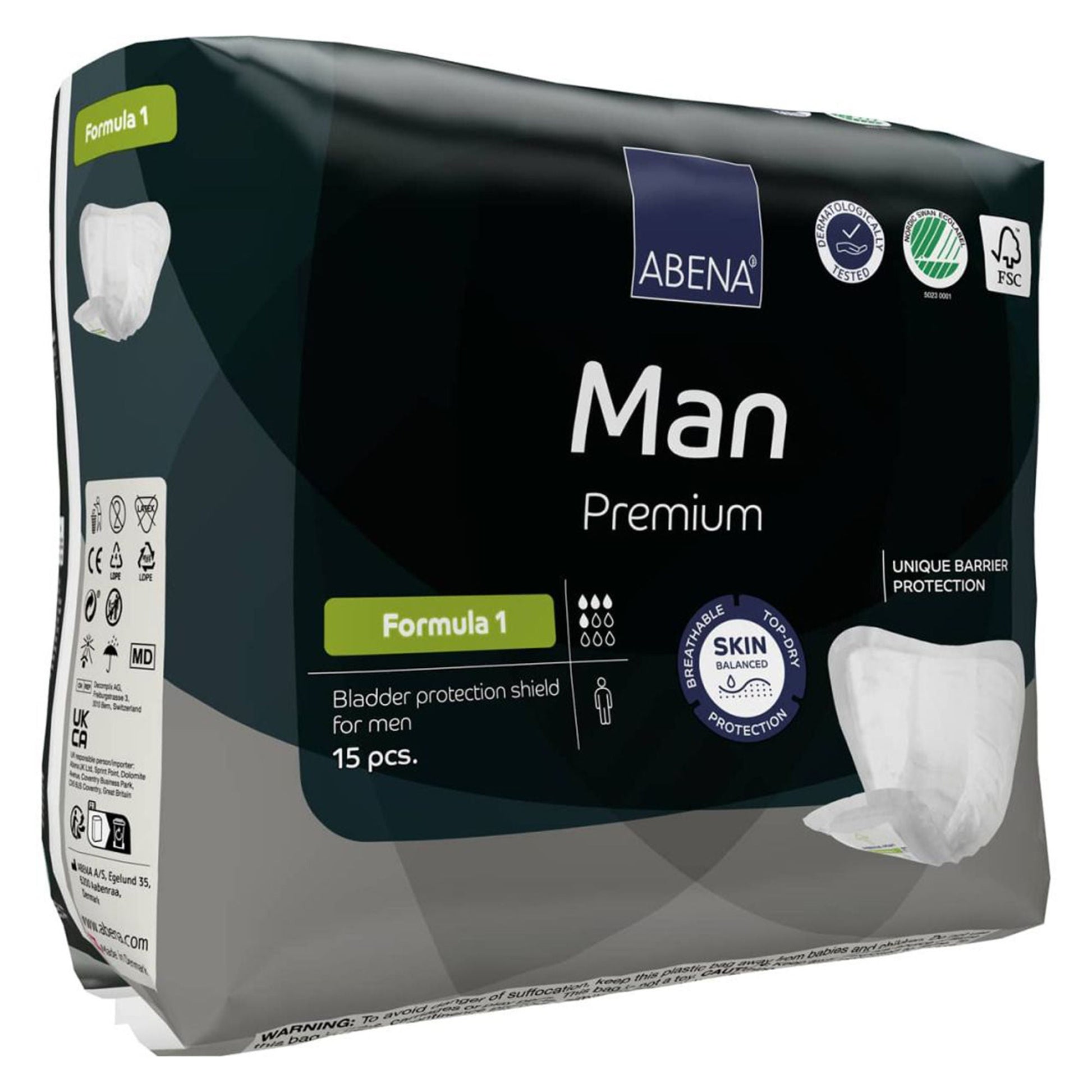 Abena® Man Premium Formula 1 Bladder Control Pad, Light Large