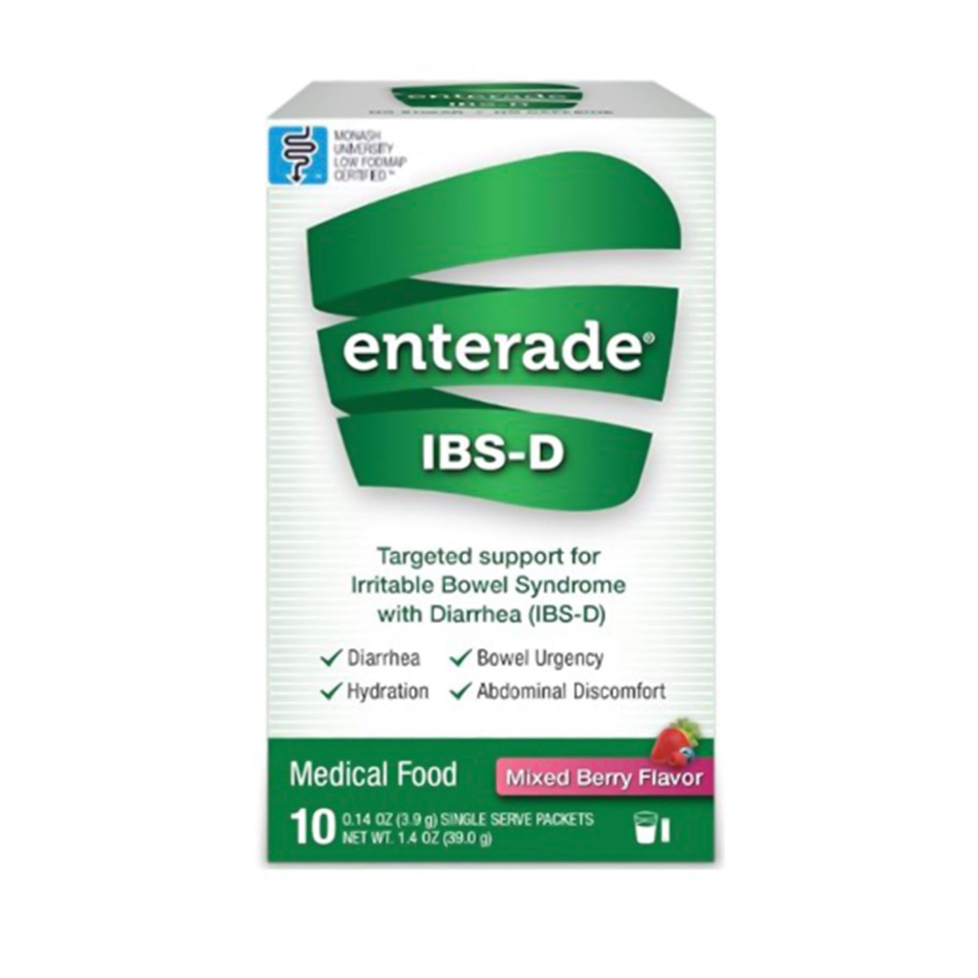 enterade® IBS-D Dietary Support Medical Food, Mixed Berry, Single Serve Packets