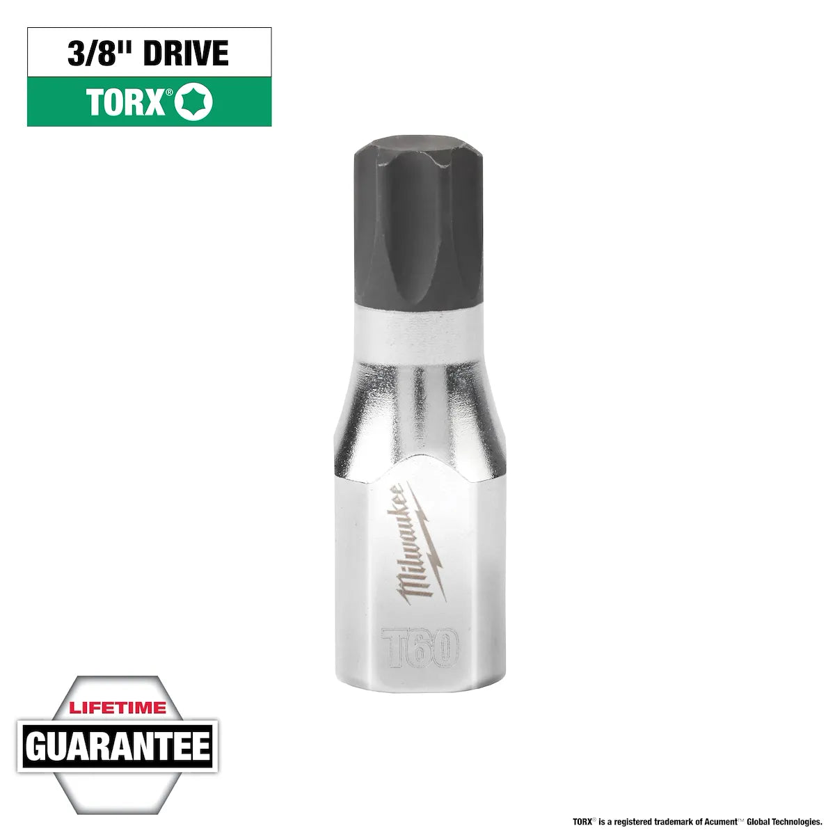 Milwaukee 3/8" Drive T60 TORX Bit Socket 45-34-1019 | 3/8 in Drive