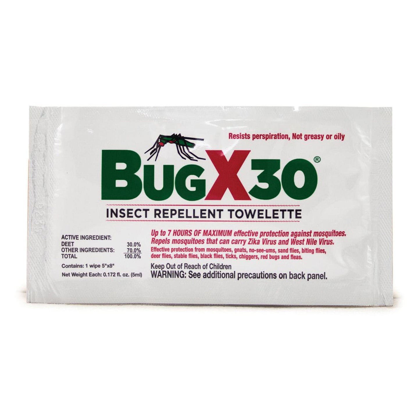 BugX® 30 Insect Repellent Towelettes with DEET