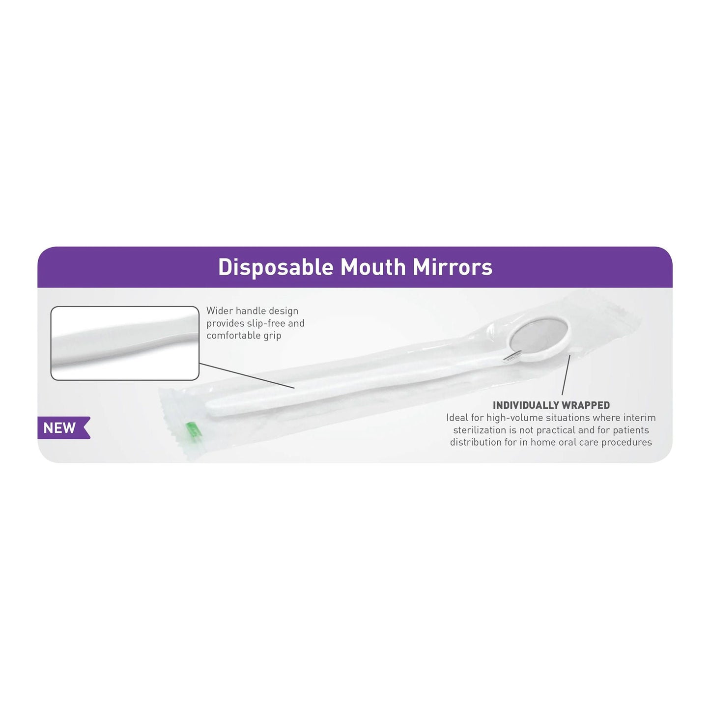 Palmero Mouth Mirror 7/8 Inch Diameter Plastic Flat Handle