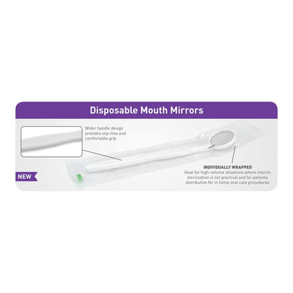 Palmero Mouth Mirror 7/8 Inch Diameter Plastic Flat Handle