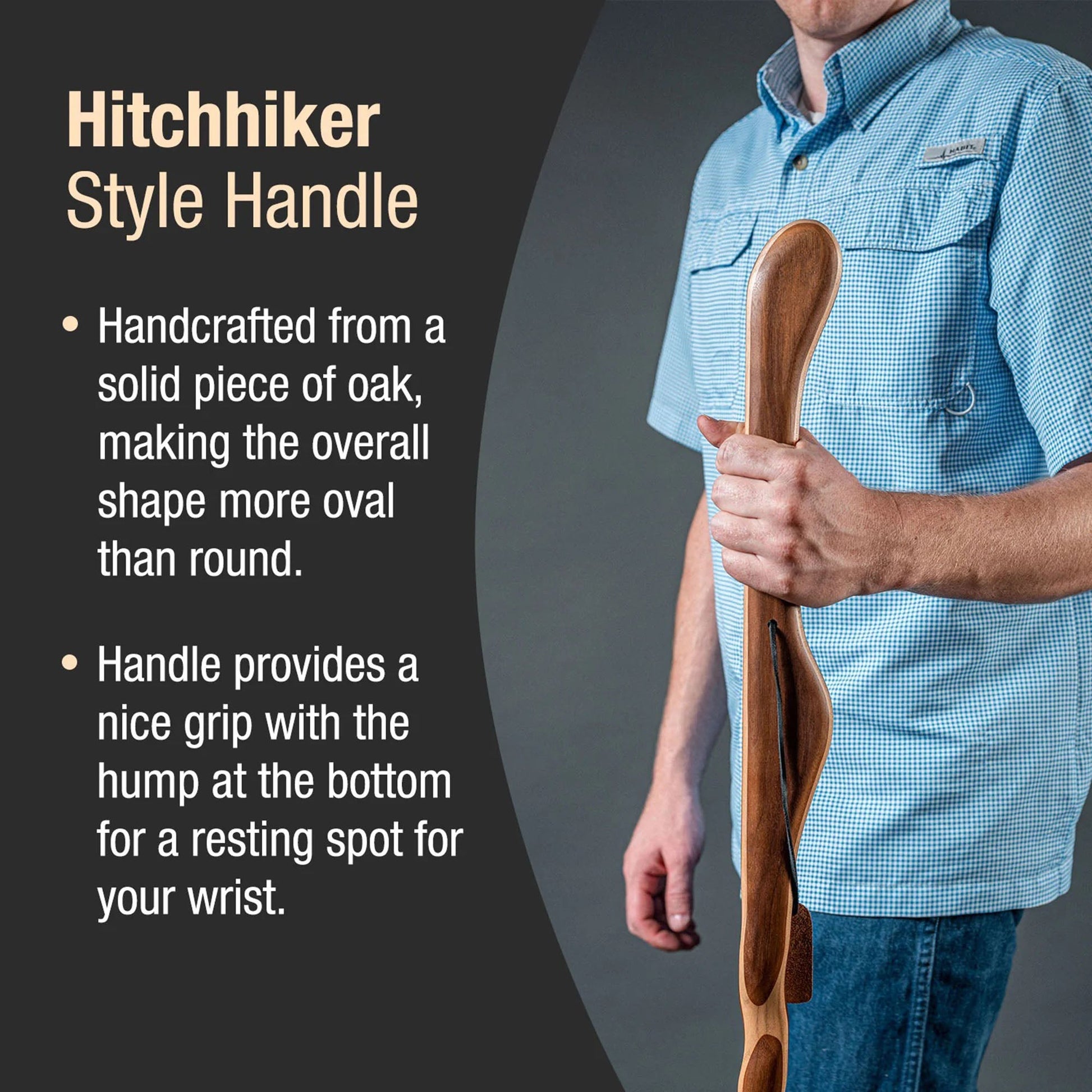 Brazos™ Twisted Oak Hitchhiker Handcrafted Walking Stick, 58-Inch, Red