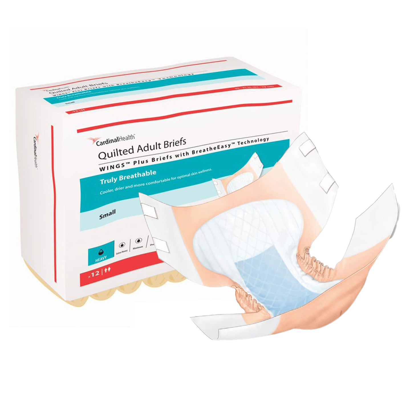 Wings™ Quilted Plus with BreatheEasy™ Technology Incontinence Brief