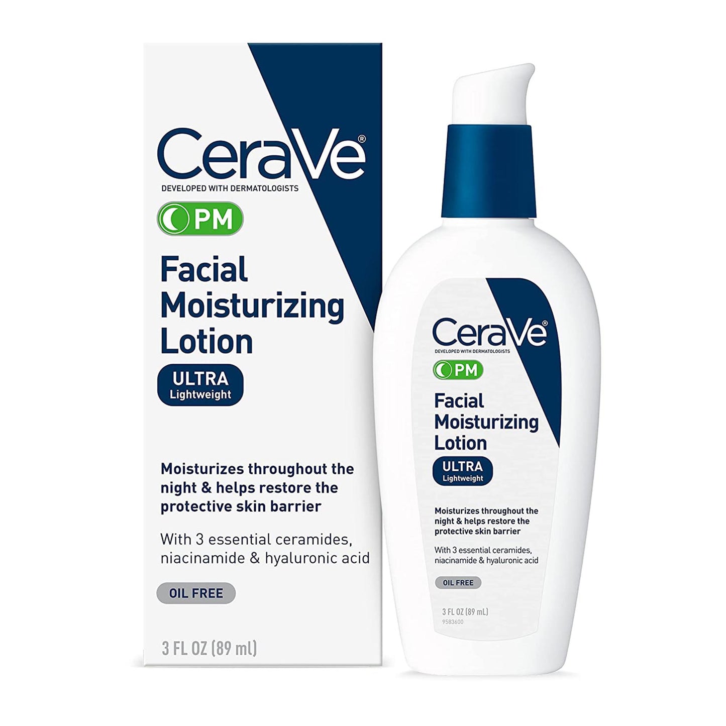 CeraVe® Facial Moisturizing Lotion PM, Ultra Lightweight, Pump Bottle