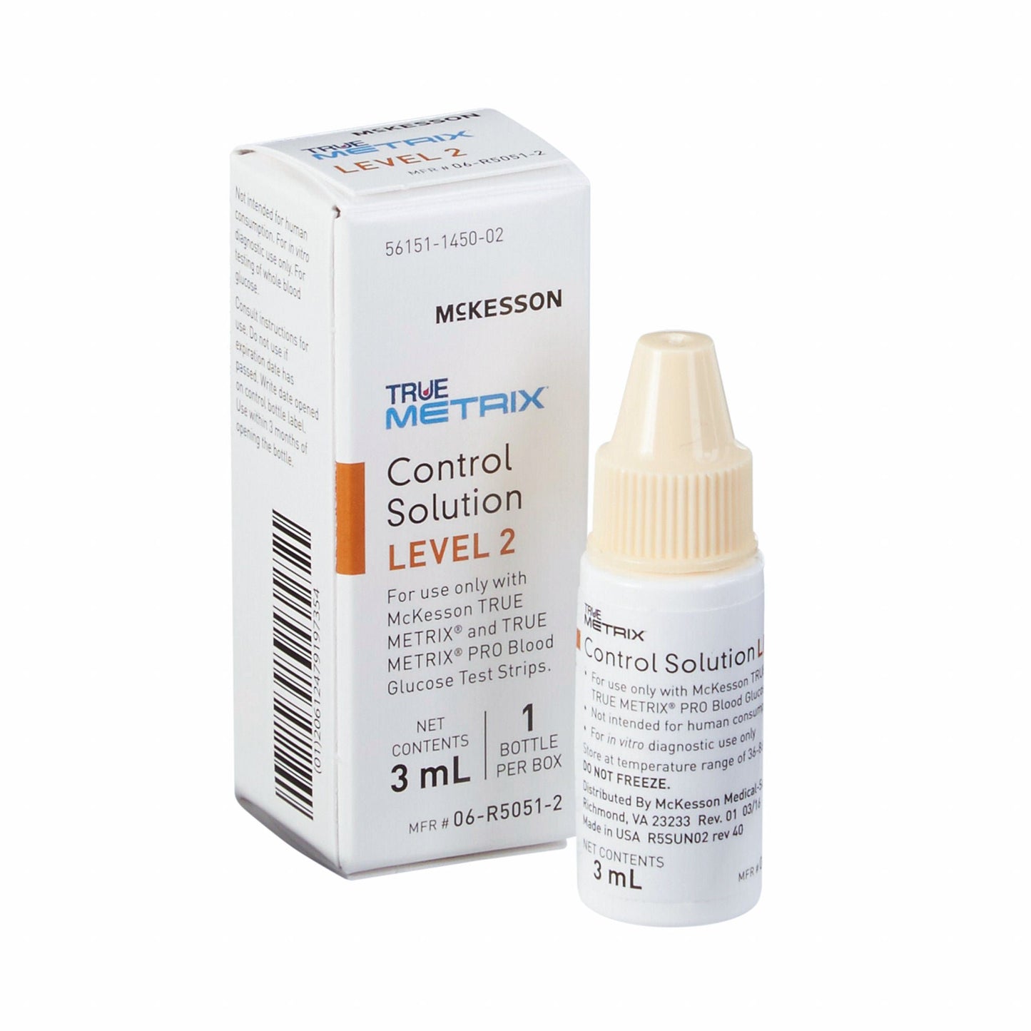 McKesson True Metrix Blood Glucose Testing, Control Solution, Level 2