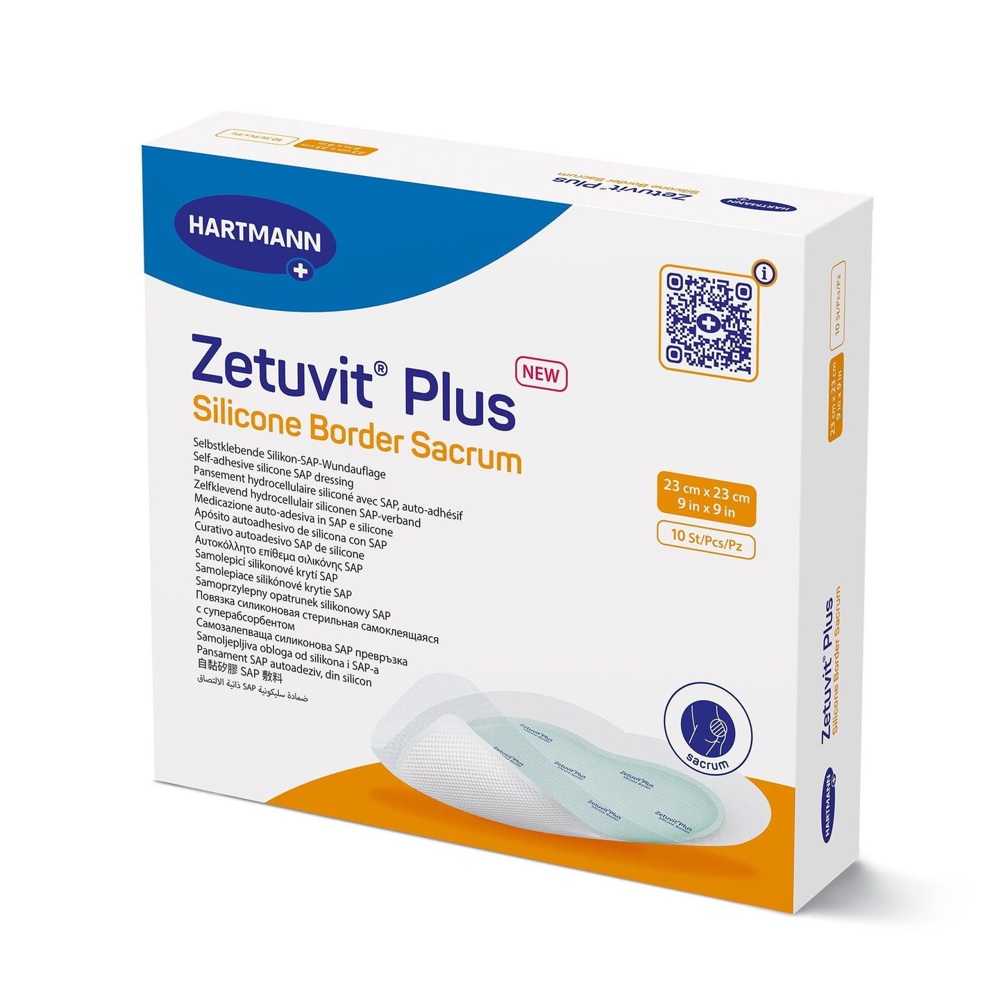 Zetuvit® Plus Silicone Border Super Absorbent Dressing, Sacral