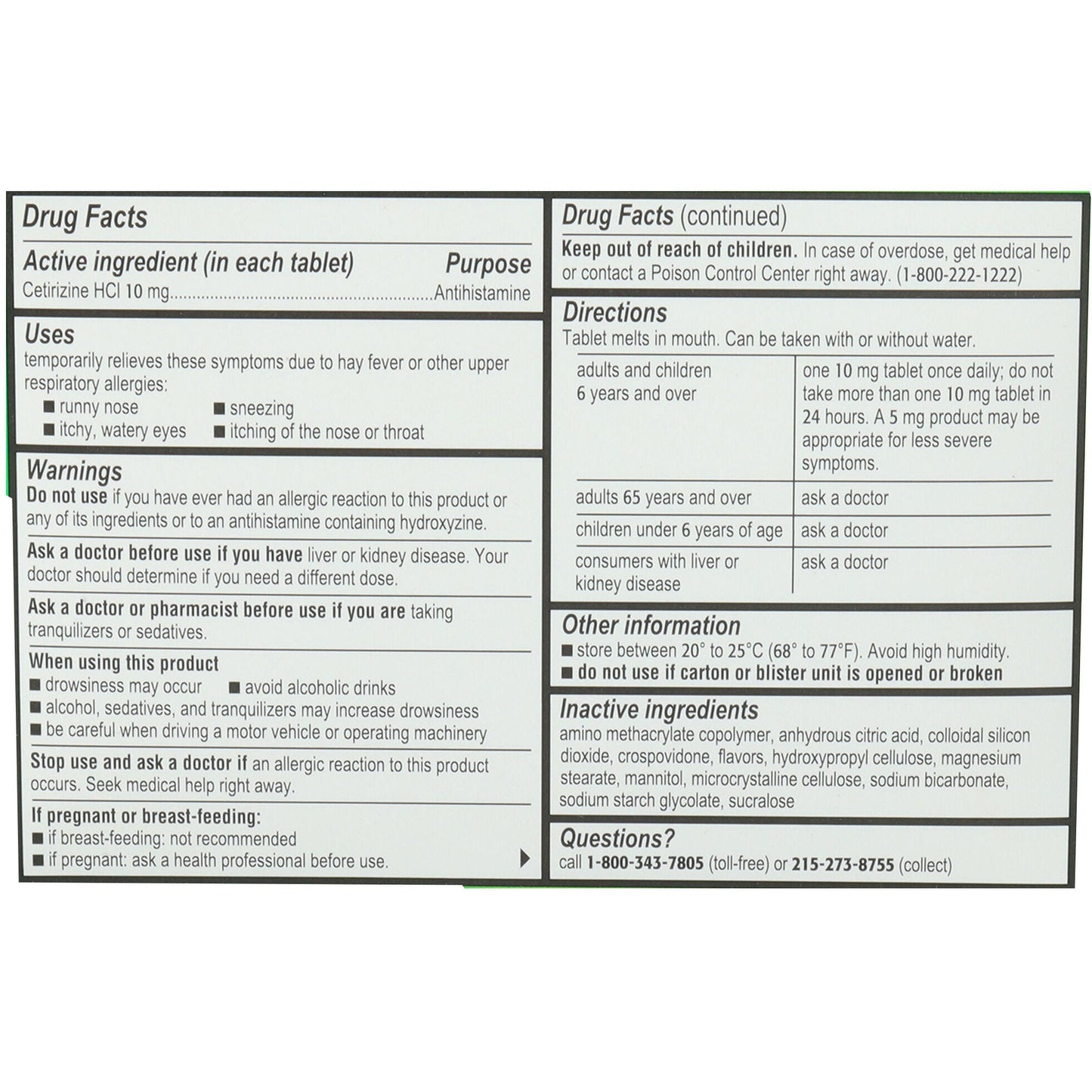 Zyrtec® Children's Allergy Orally Dissolve Tabs, Citrus Flavor