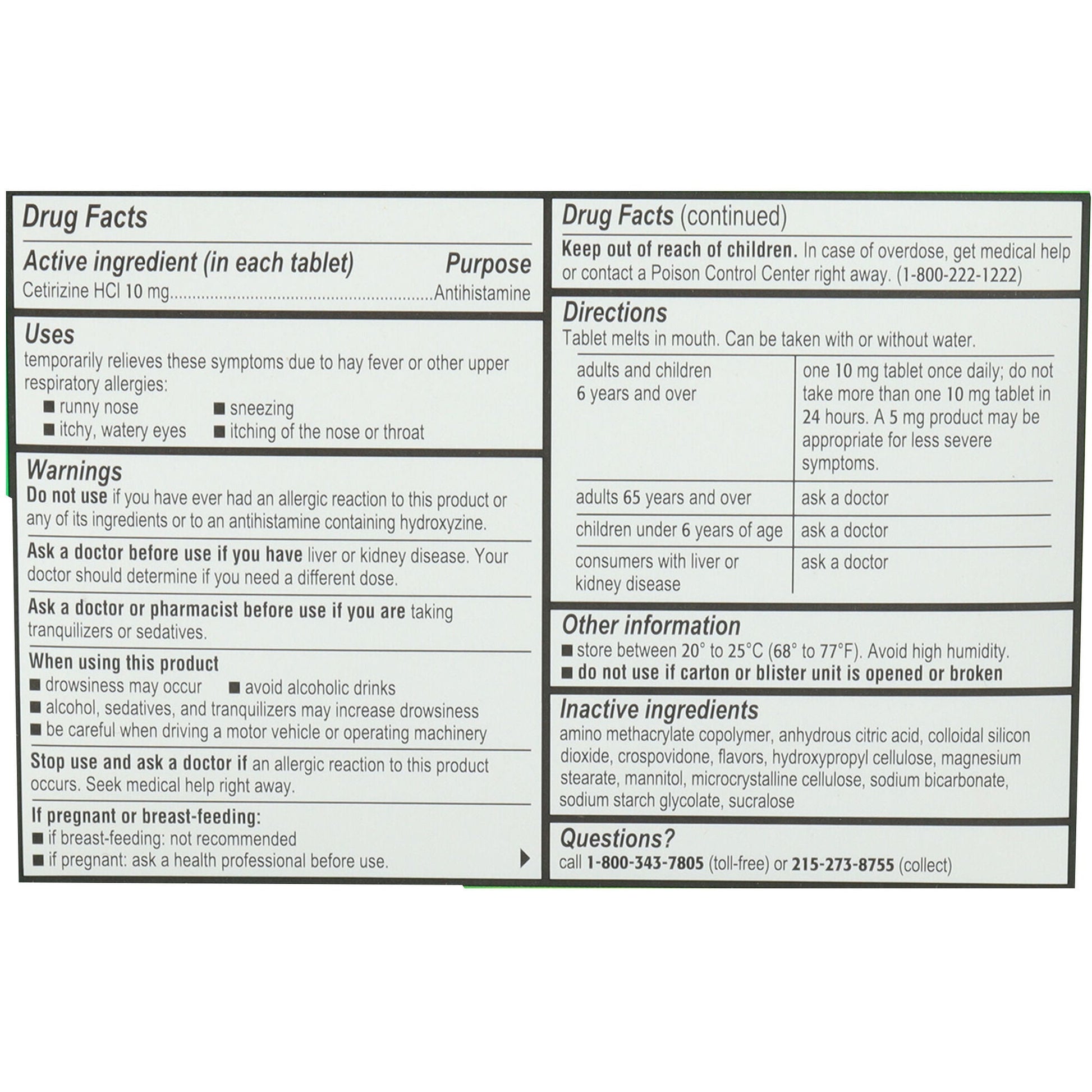 Zyrtec® Children's Allergy Orally Dissolve Tabs, Citrus Flavor