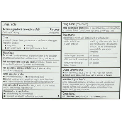 Zyrtec® Children's Allergy Orally Dissolve Tabs, Citrus Flavor