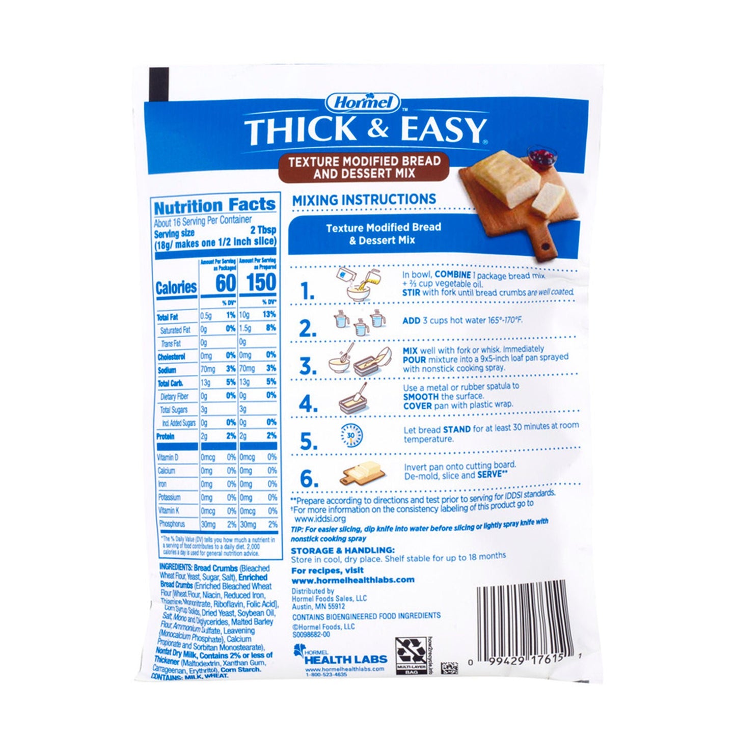Thick & Easy® Texture Modified Bread & Dessert Mix, Pouch