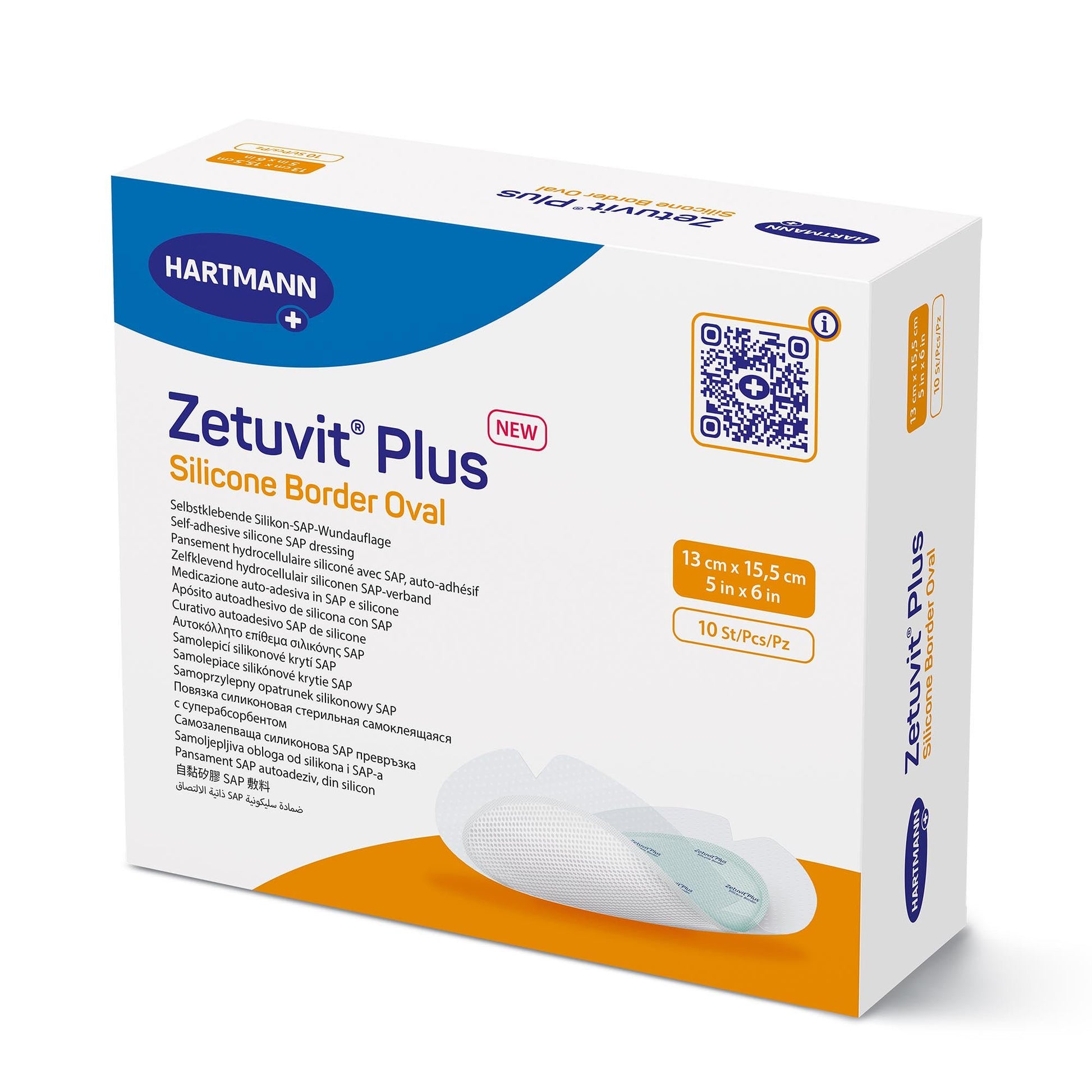 Zetuvit® Plus Silicone Border Super Absorbent Dressing, Oval