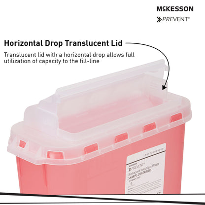 McKesson Prevent® Two-Piece Sharps Container, 5.4 Quart