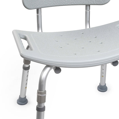 McKesson Removable Back Aluminum Bath Bench, 15.5 – 19.5 Inch, Gray