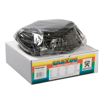 CanDo® Low Powder Exercise Resistance Tubing, Black, 100', X-Heavy Resistance