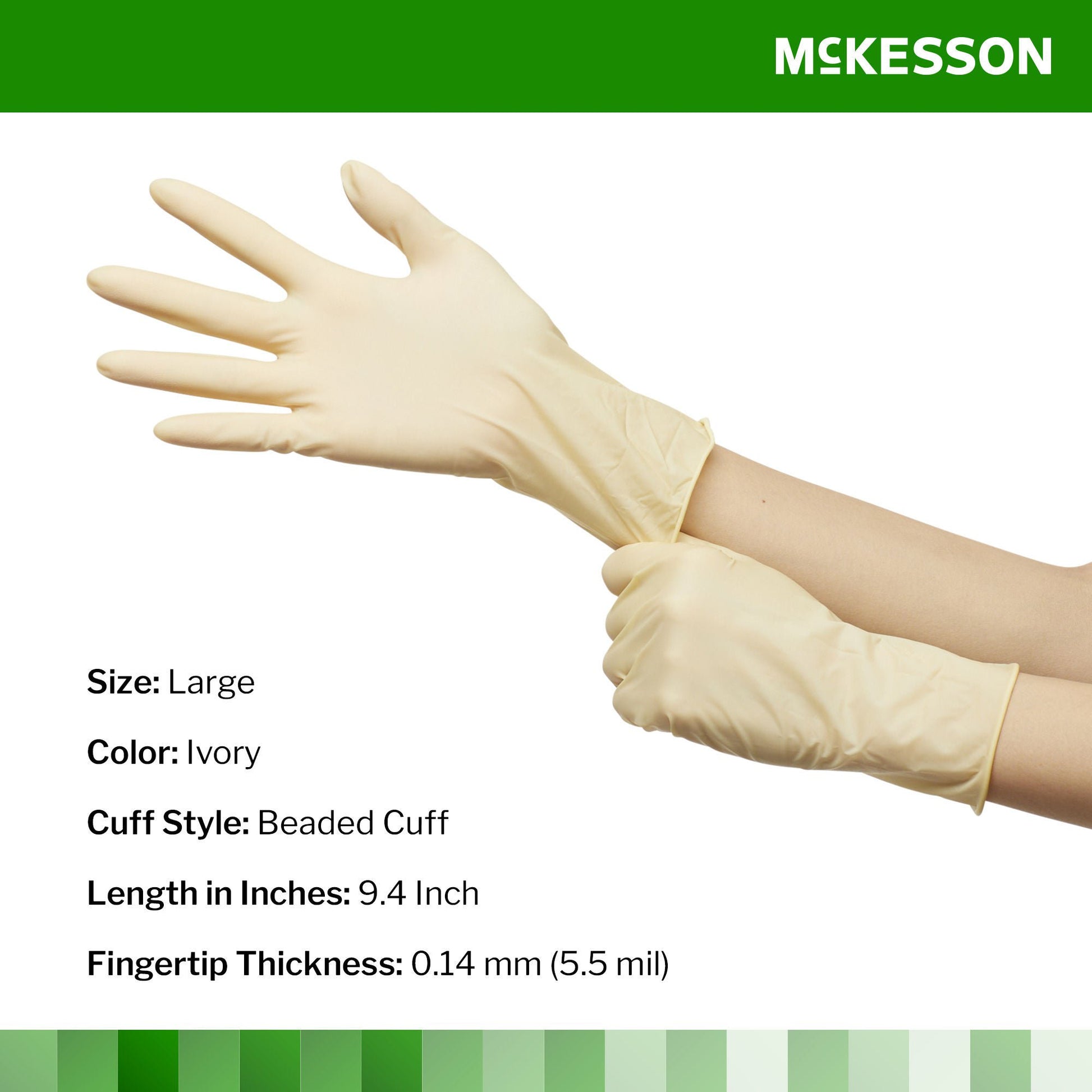McKesson Confiderm® Latex Exam Gloves, Ivory - view 2