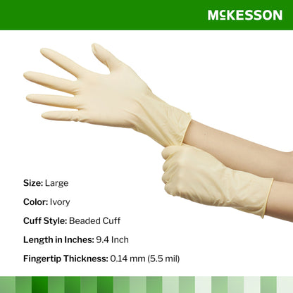 McKesson Confiderm® Latex Exam Gloves, Ivory - view 2