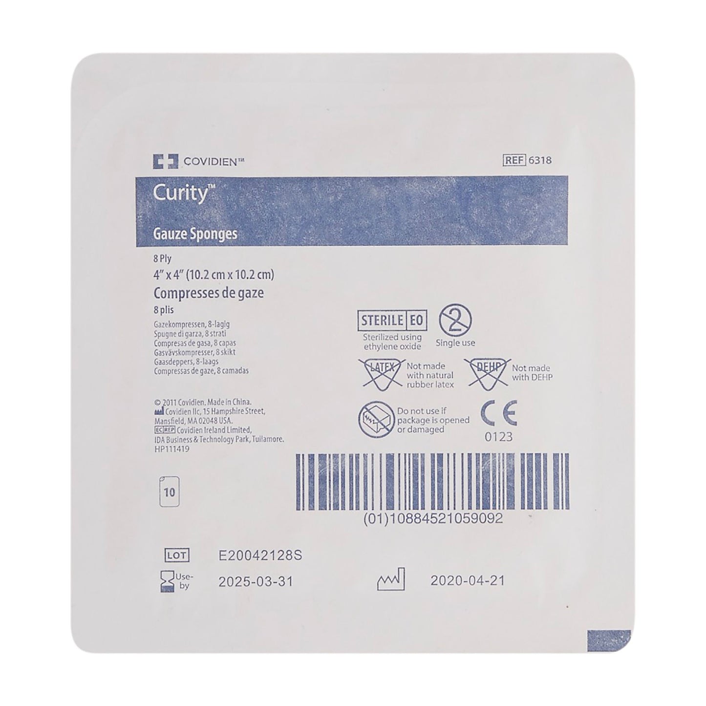 Curity™ Sterile USP Type VII Gauze Sponge, Eight-Ply