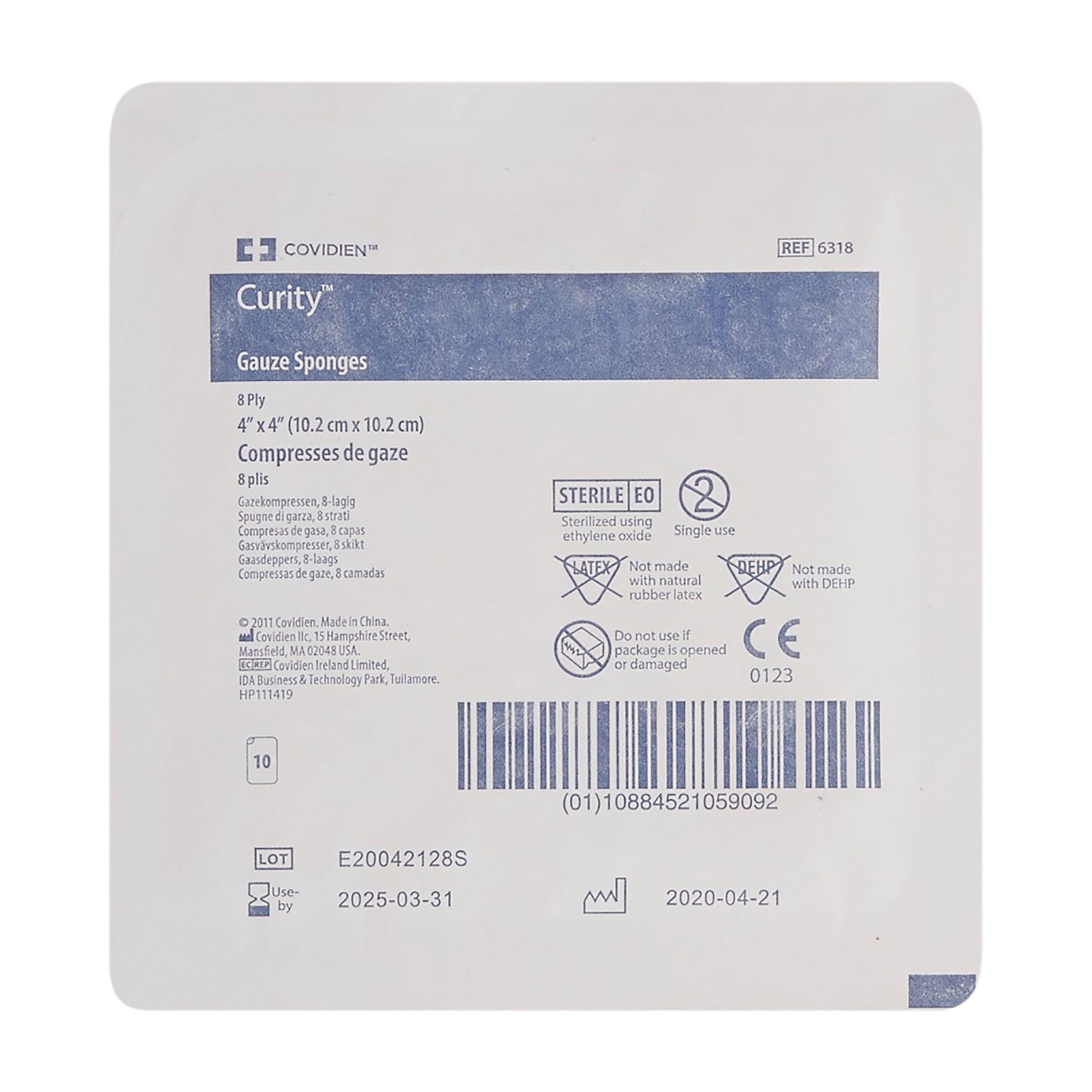 Curity™ Sterile USP Type VII Gauze Sponge, Eight-Ply