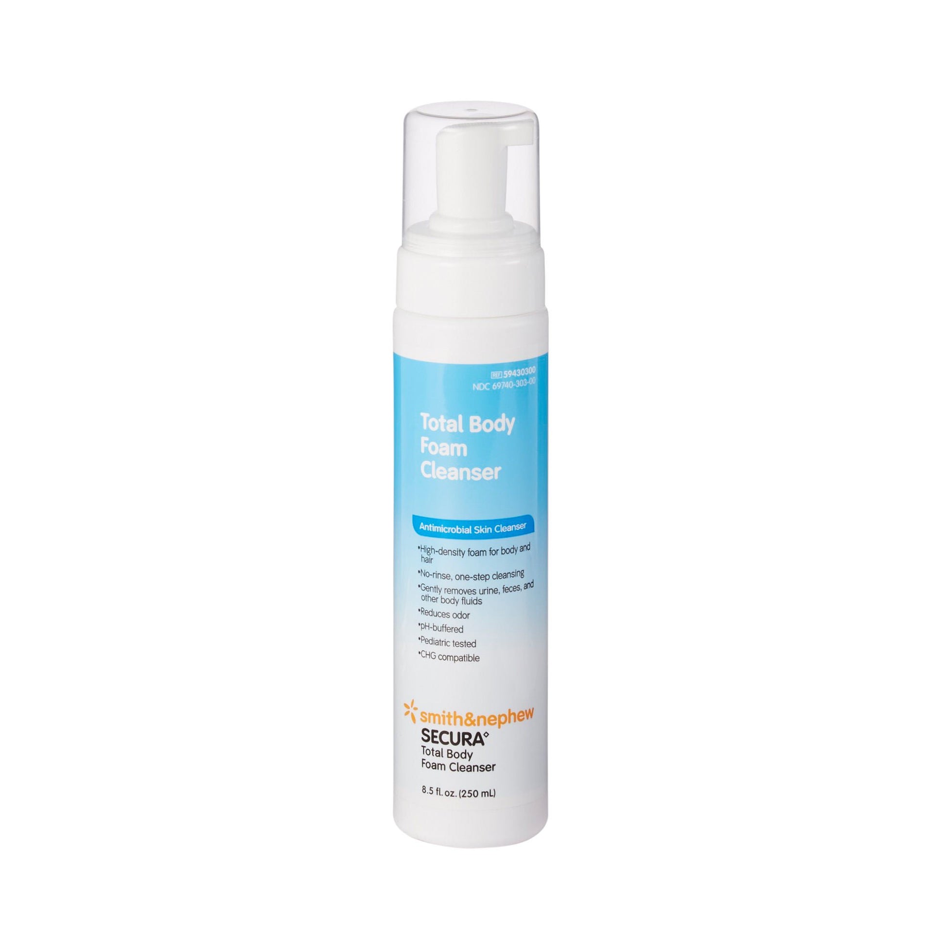 Secura Rinse-Free Foaming Body Wash, Antimicrobial, Scented, Pump Bottle