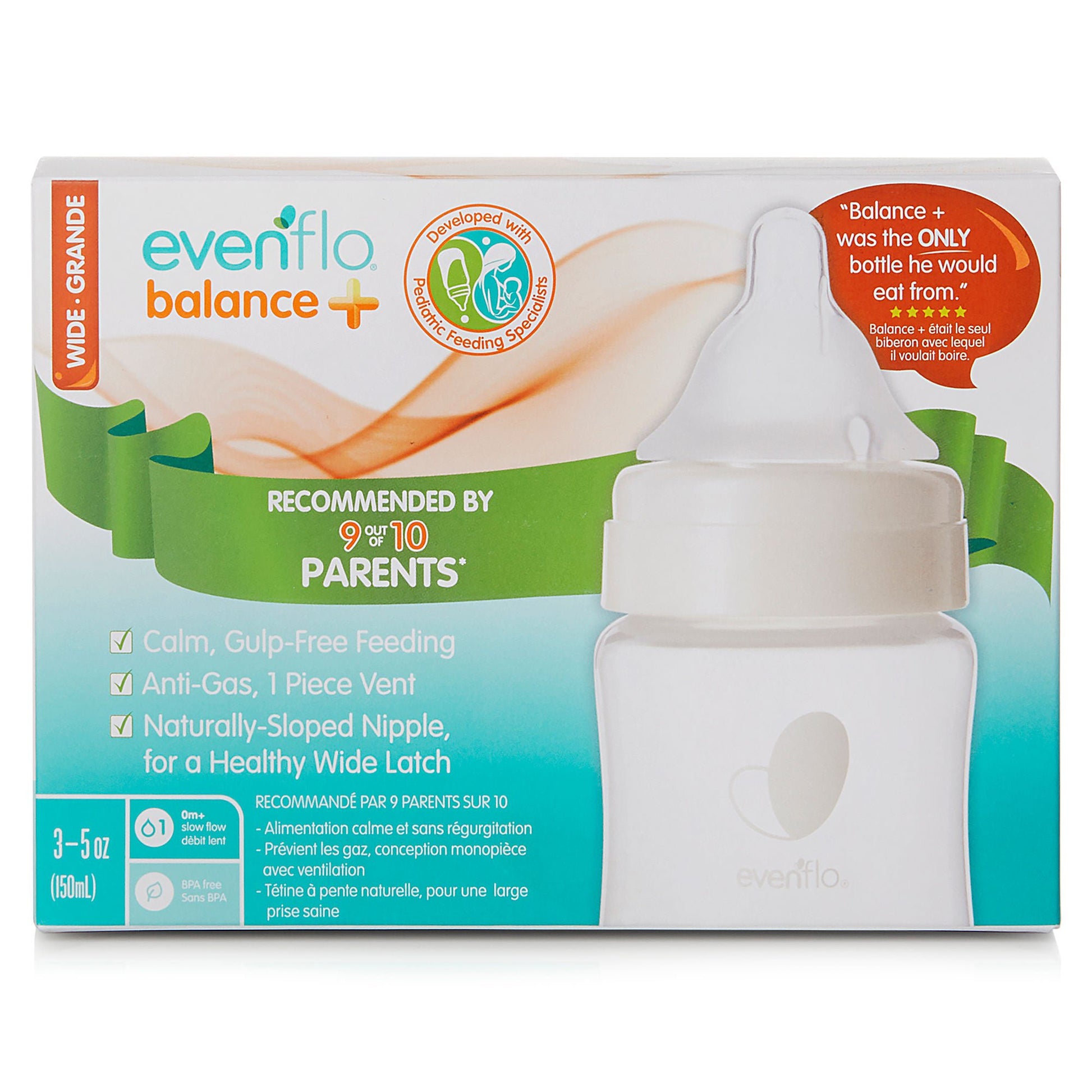 Evenflo® Balance+ Wide Neck Baby Bottle, capacity