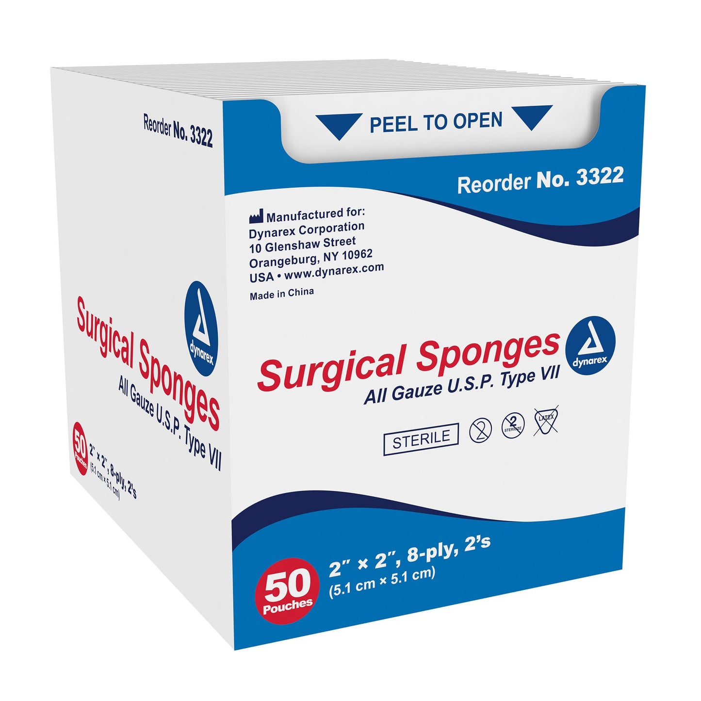 dynarex® Sterile Gauze Sponge, Eight-Ply