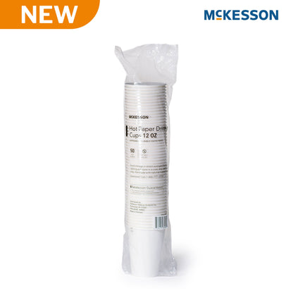 McKesson Paper Drinking Cup for Hot Beverages, White, Capacity