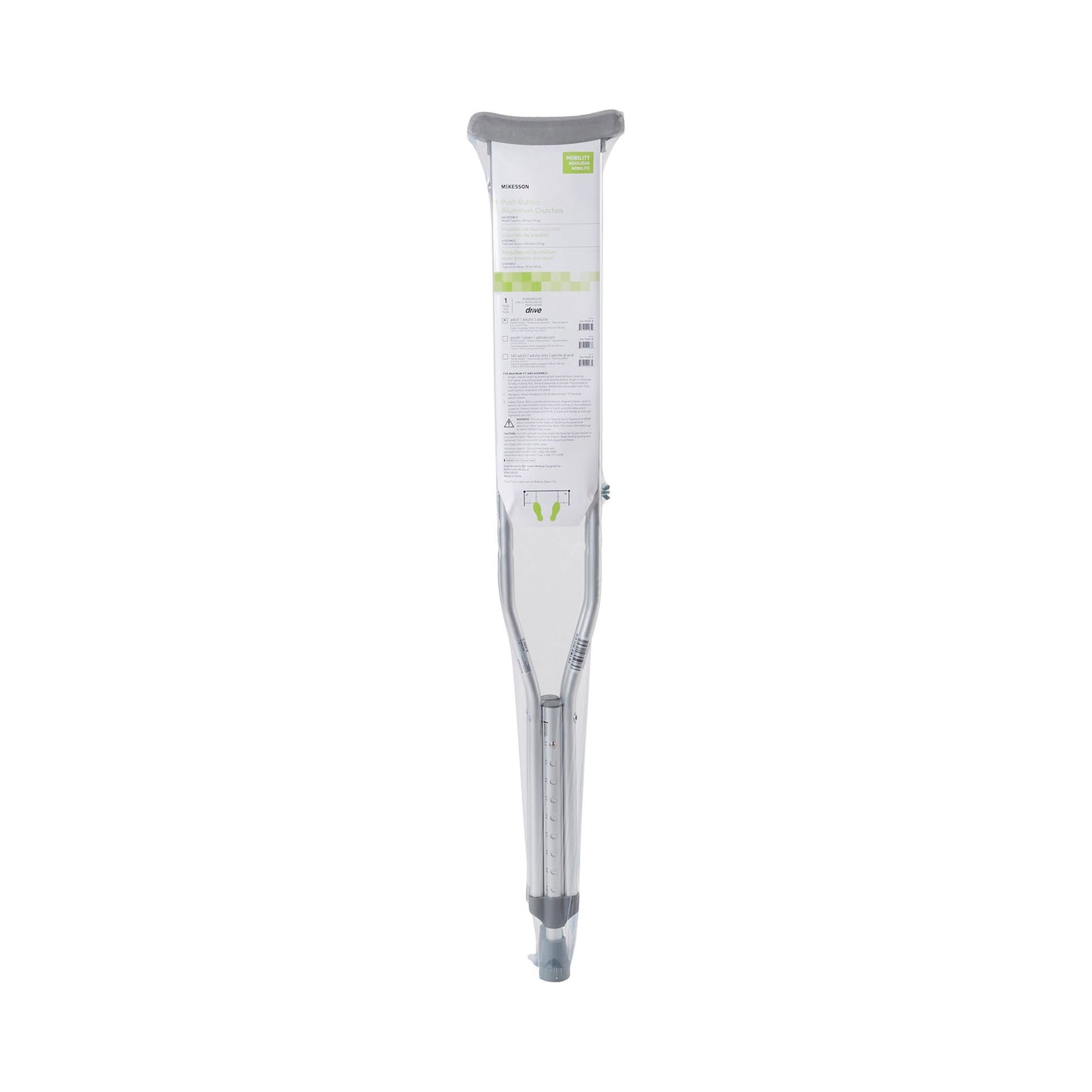McKesson Adult Underarm Crutches, 5'2" – 5'10"