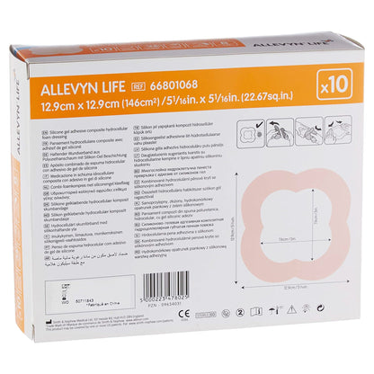 Allevyn Life Silicone Adhesive with Border Silicone Foam Dressing, 5¾ x 5¾ Inch