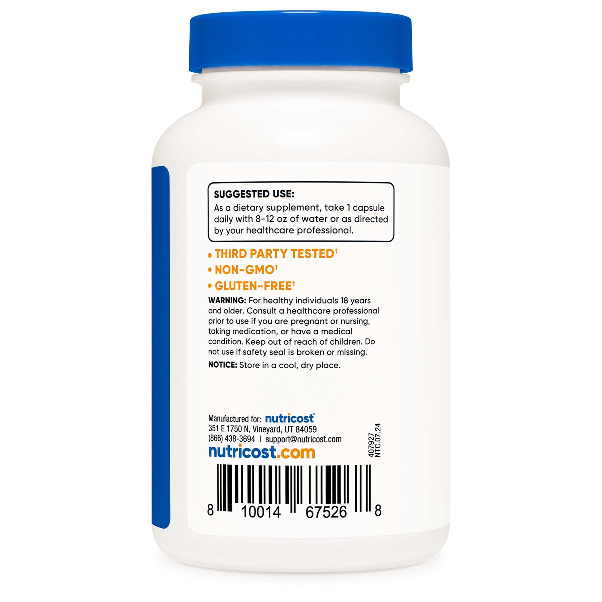nutricost Dietary Supplement Biotin 10 mg Strength Capsule