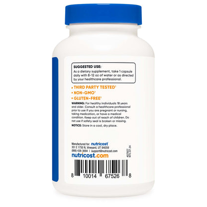 nutricost Dietary Supplement Biotin 10 mg Strength Capsule