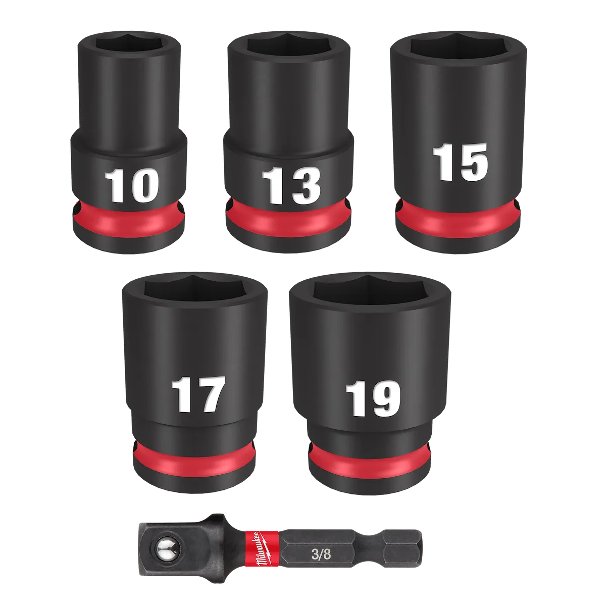 Milwaukee 6PC SHOCKWAVE Impact Duty 3/8" Drive Metric Standard Socket Set 49-66-7036 | 3/8 in Drive, 6-Piece