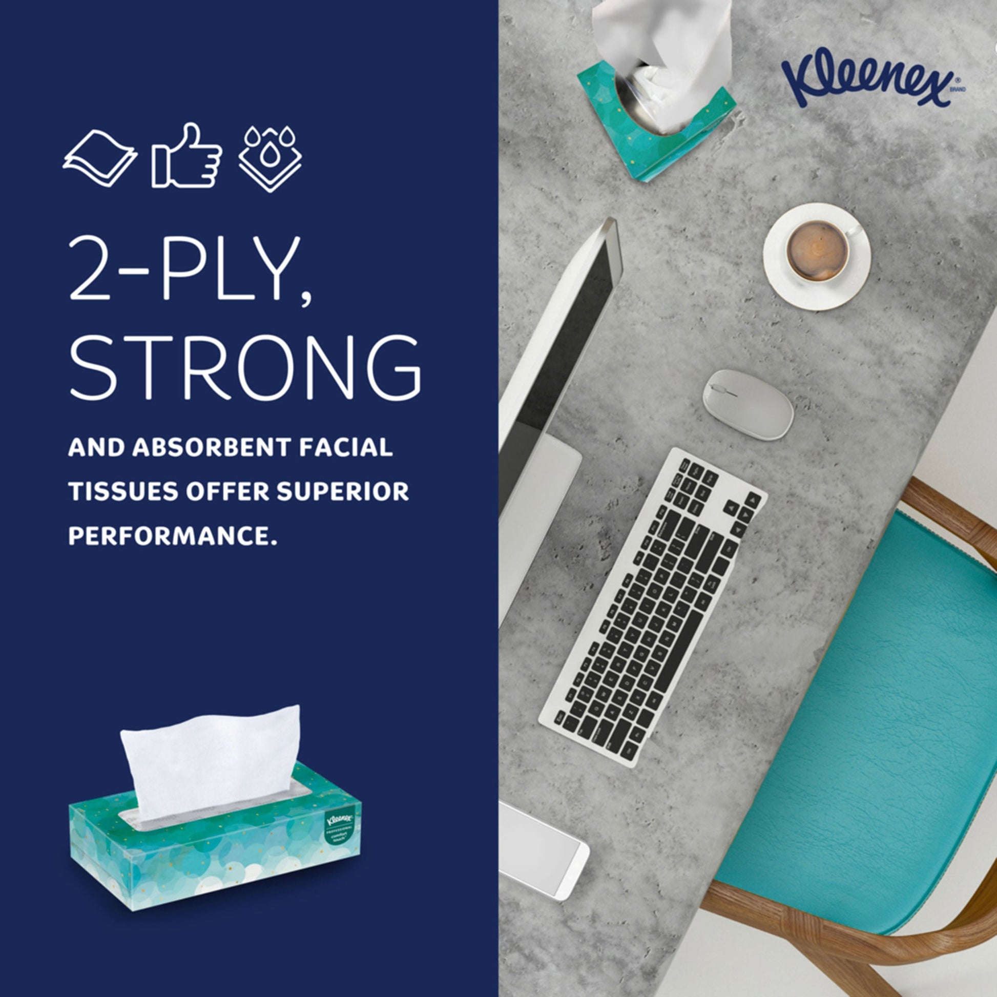 Kleenex® Facial Tissue, Two-Ply