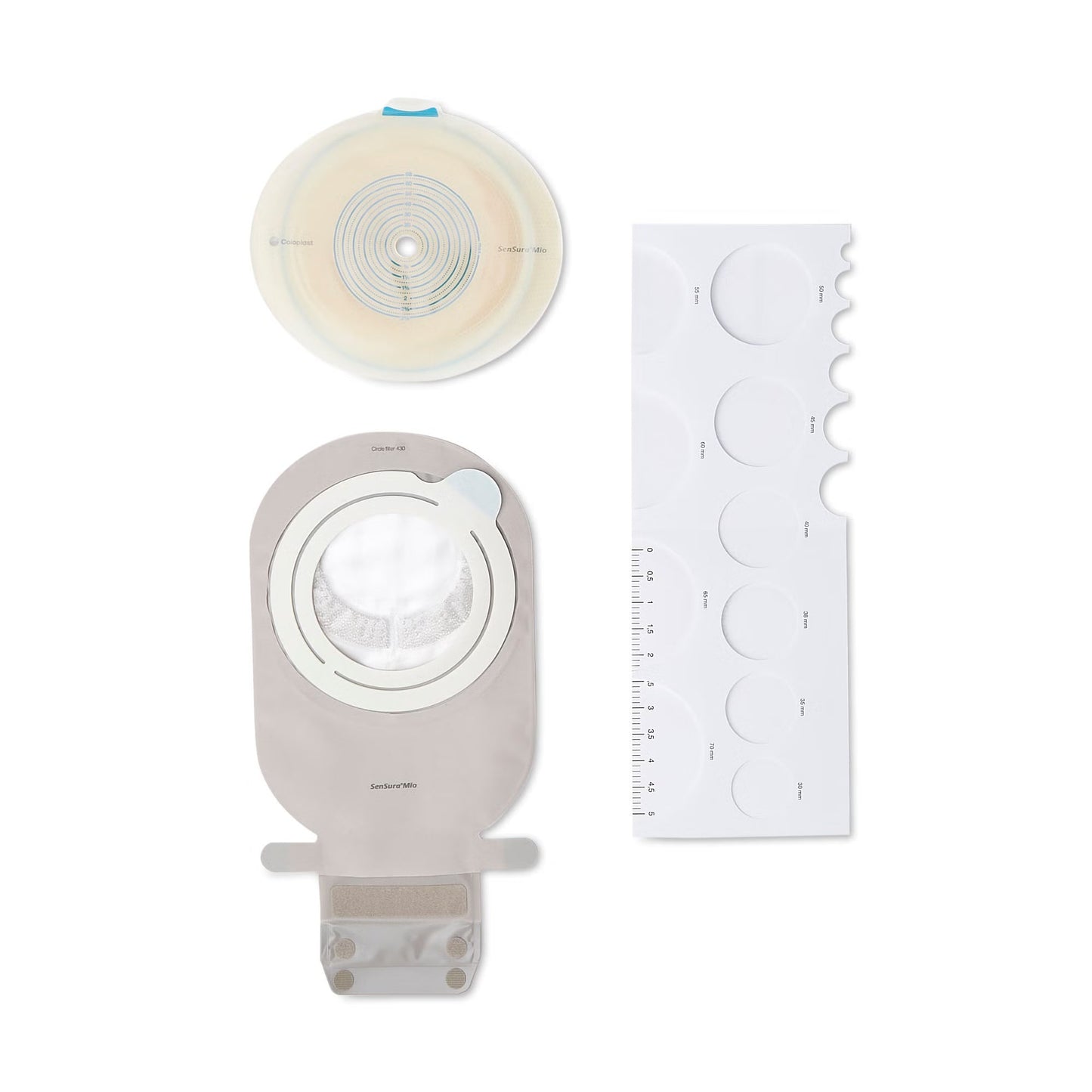 SenSura Mio Ostomy Pouch Two-Piece System Maxi Length Flat, Trim to Fit Stoma Drainable