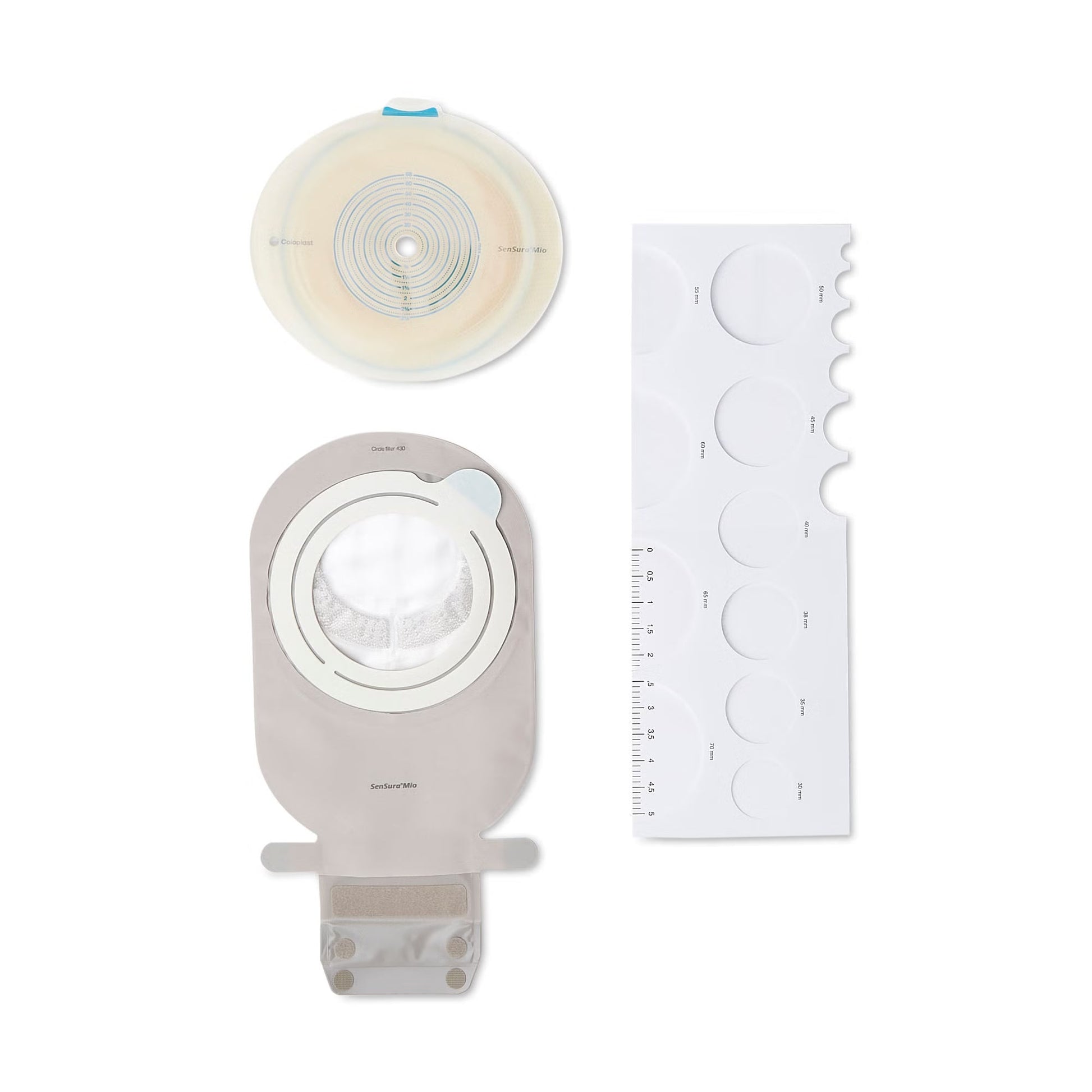 SenSura Mio Ostomy Pouch Two-Piece System Maxi Length Flat, Trim to Fit Stoma Drainable