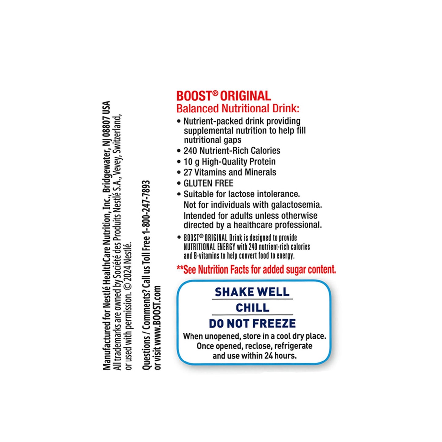 Boost® Original Vanilla Balanced Nutritional Drink, Carton