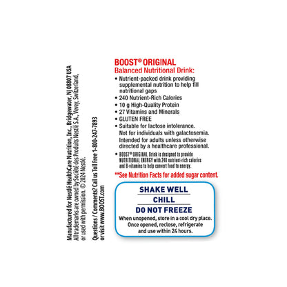 Boost® Original Vanilla Balanced Nutritional Drink, Carton