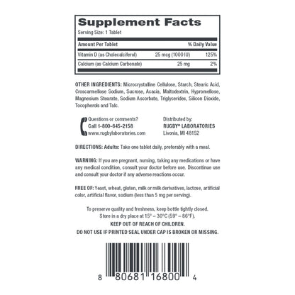 Vitamin Supplement Vitamin D3 25 mcg Strength Tablet