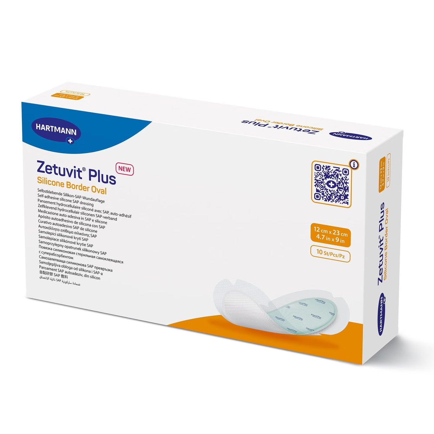 Zetuvit® Plus Silicone Border Super Absorbent Dressing, Oval