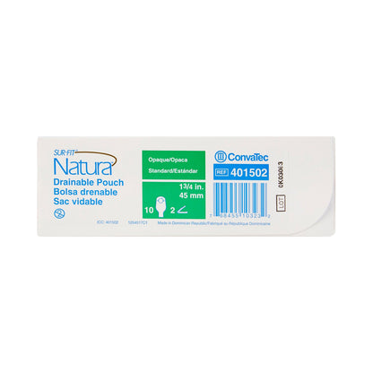 Sur-Fit Natura® Two-Piece Opaque Colostomy Pouch, 12-Inch Length, 1¾ Inch Flange