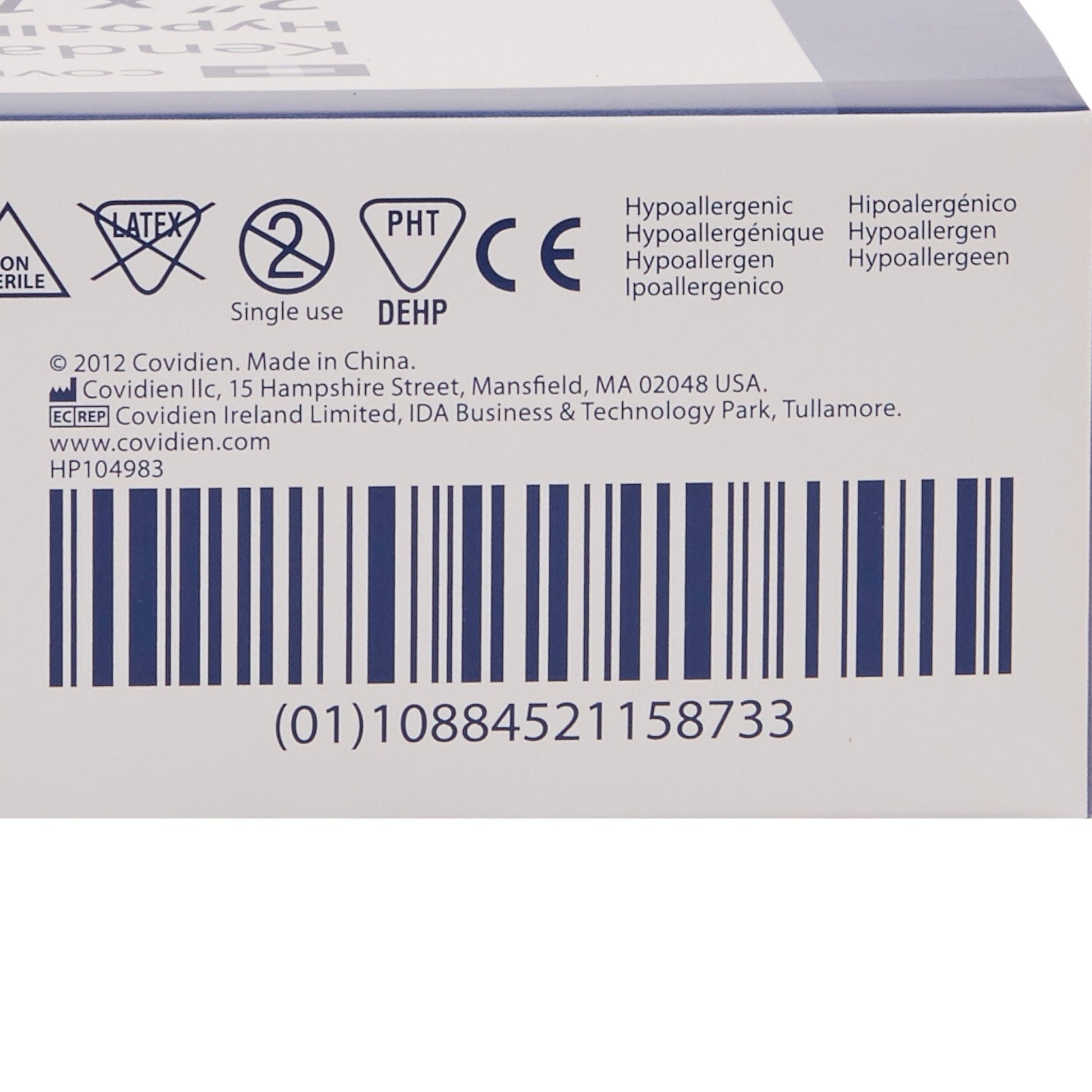 Kendall™ Hypoallergenic Silk-Like Cloth Medical Tape, White