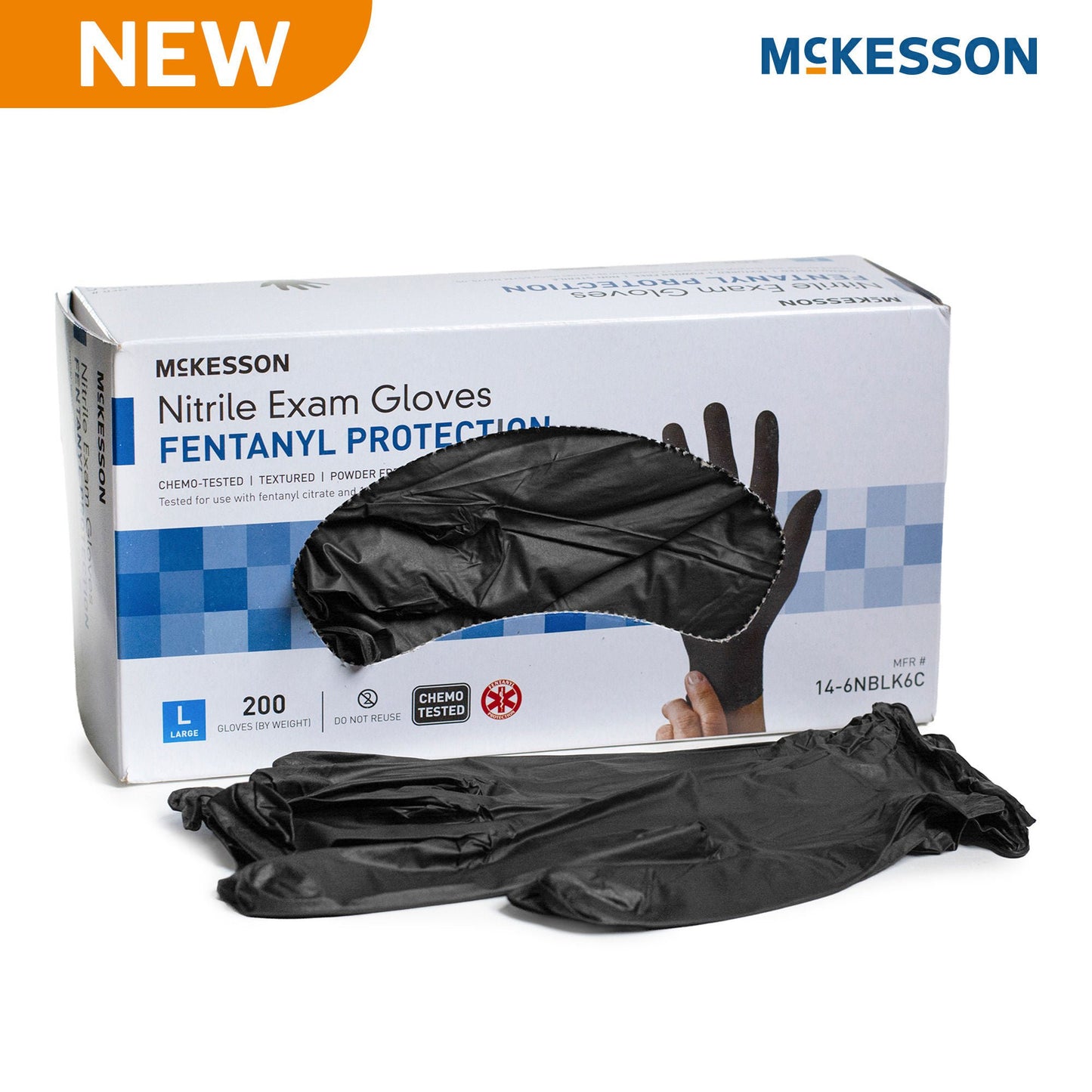 McKesson Confiderm® BLK Nitrile Exam Gloves, Black
