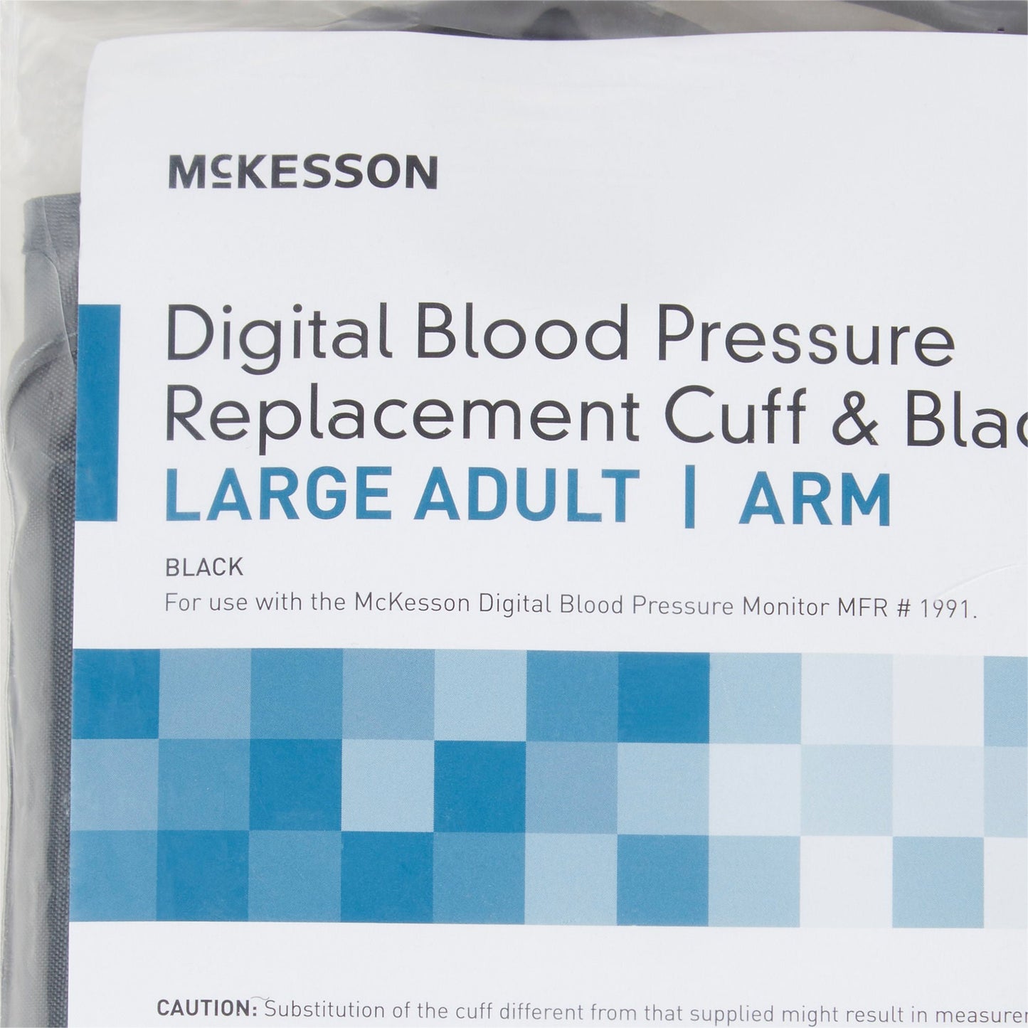 McKesson Reusable Blood Pressure Cuff, Large, Black