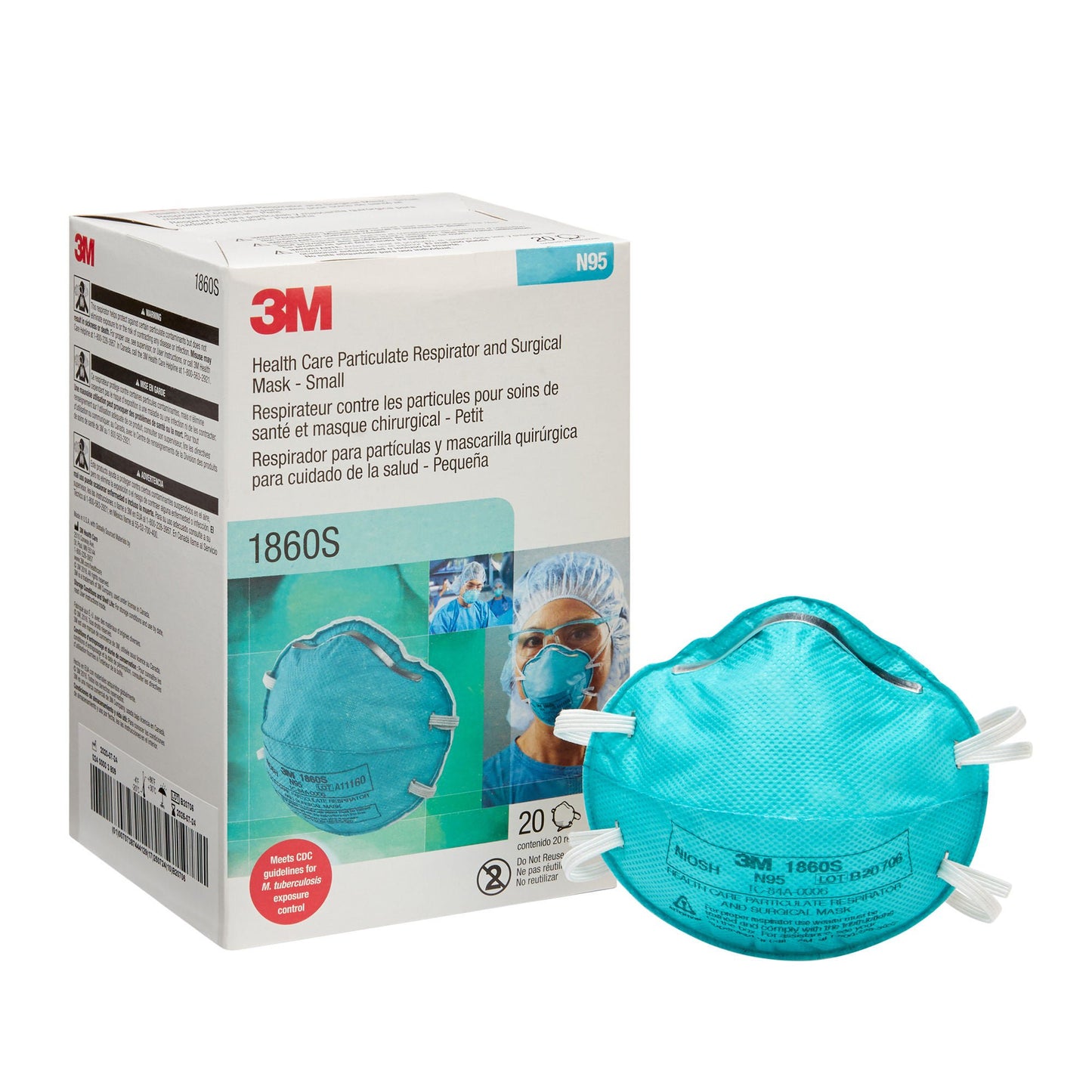 3M Particulate Respirator and Surgical Mask, Small