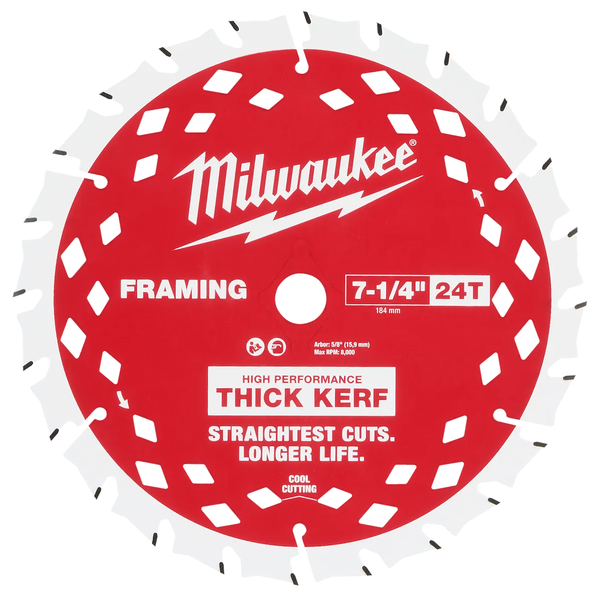 Milwaukee 7-1/4" 24T Thick Kerf Framing Circular Saw Blade Contractor Pack (25 PK) 48-40-2740 | 25-Piece