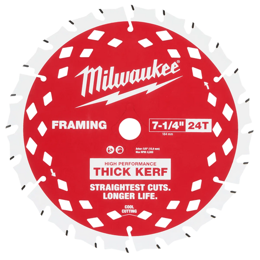 Milwaukee 7-1/4" 24T Thick Kerf Framing Circular Saw Blade Contractor Pack (25 PK) 48-40-2740 | 25-Piece