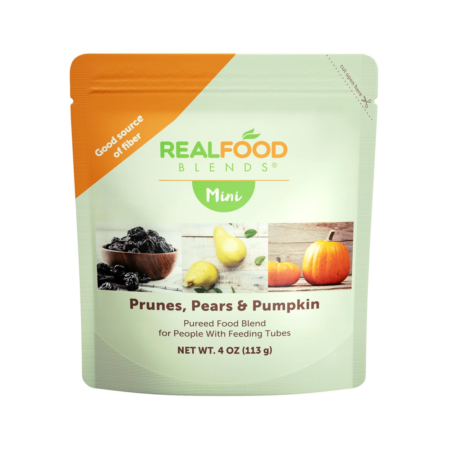 Real Food Blends Mini Tube Feeding Formula Prunes / Pears / Pumpkin Flavor Liquid Pouch